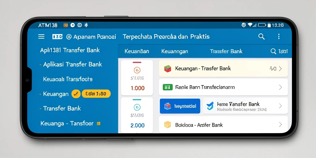 Tampilan antarmuka pengguna yang interaktif dan mudah digunakan untuk transfer bank.