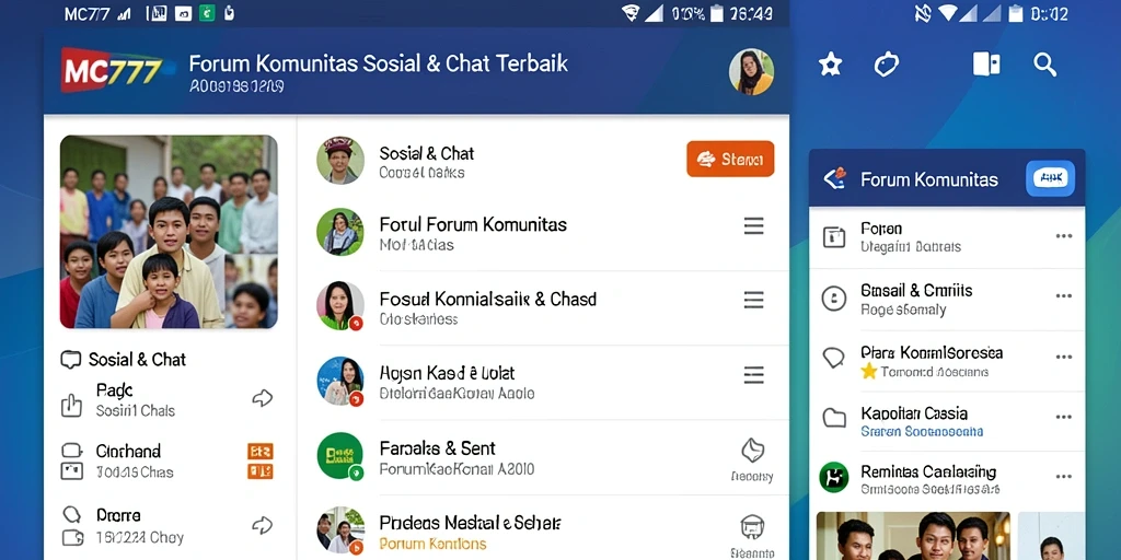 Tampilan antarmuka utama MC777 dengan fitur Forum Komunitas.