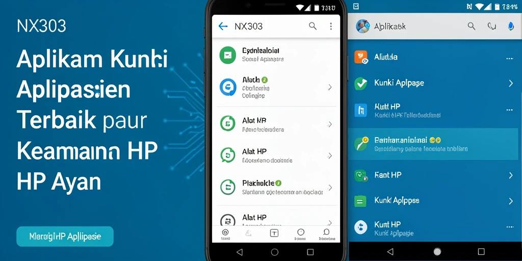 Screenshot NX303 menampilkan antarmuka penguncian aplikasi yang intuitif dan aman.