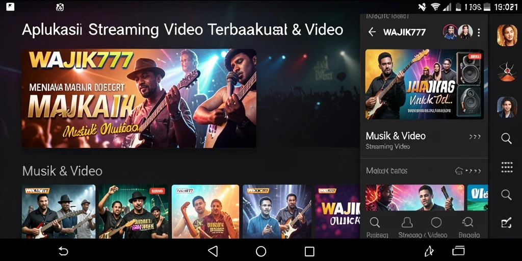 Antarmuka aplikasi WAJIK777 yang menarik dan fungsional untuk Streaming Video.